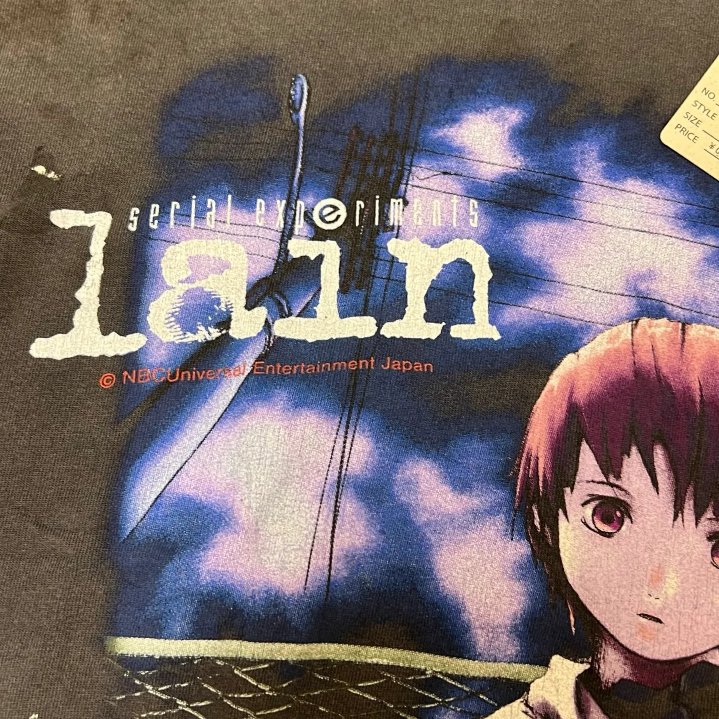 SAINT Mxxxxxx × serial experiments lain × GEEKS RULE GS_SS TEE/LAIN/BLK Sci-fi anime <Lingyin> co-branded ringing tone distressed short-sleeves Washed black S-XL Super rich and delicate printing technology perfectly shows the authentic details Customized co-branded accessories The real correct version Ready-made clothes Assute dyeing Washed to make old Maliu water faded